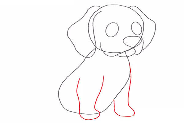 Draw the front paws